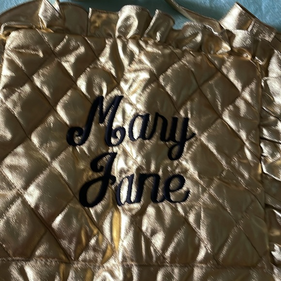 Embroidered Apron “Mary Jane” Gold - Picture 2 of 7